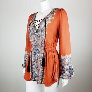 Free People Anthro Peasant Boho Tunic Top Sz S/P